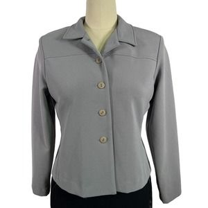 David Paul New York Womens Blazer Jacket Grey Green, Sz M